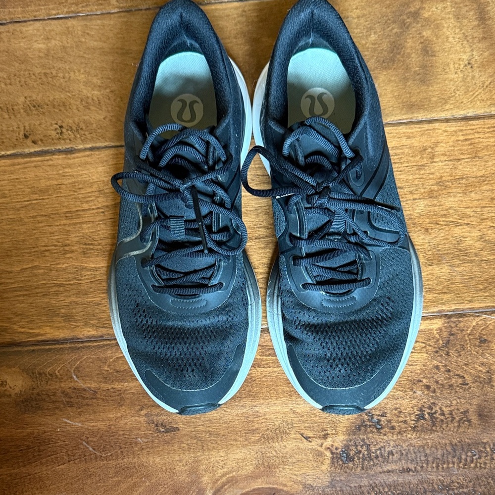 lululemon athletica women's Black Athletic Running Shoes with White Soles